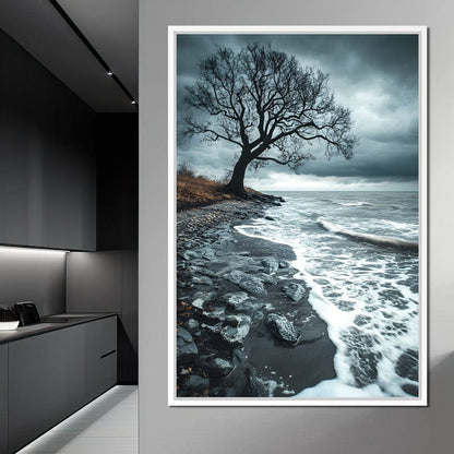 Windswept Shore Solitude Canvas Wall Art