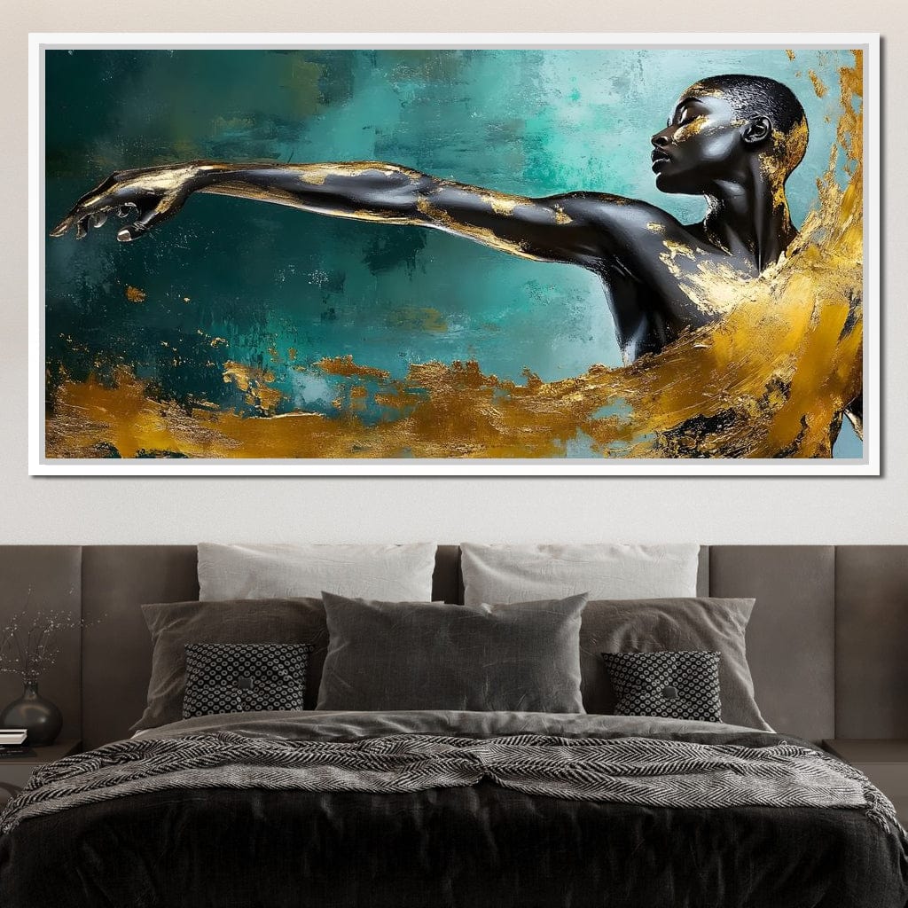 Golden Essence of Movement Canvas Wall Art