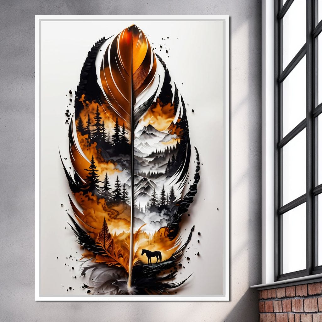 Nature in a Feather Canvas Wall Art
