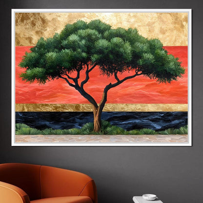 Majestic Dawn Tree Harmony Canvas Wall Art