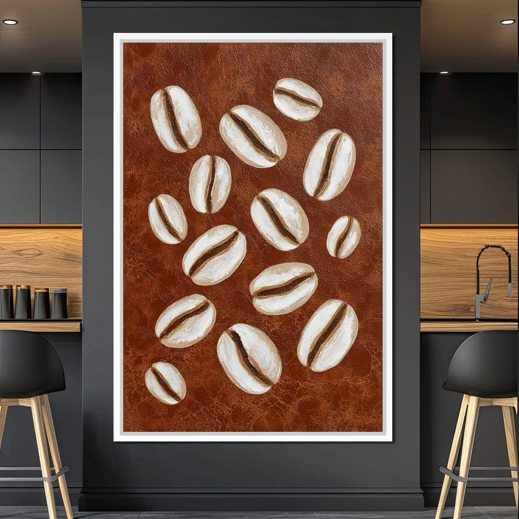 Coffee Beans Brown Background Canvas Wall Art