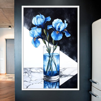 Iris Reflections in Glass Canvas Wall Art