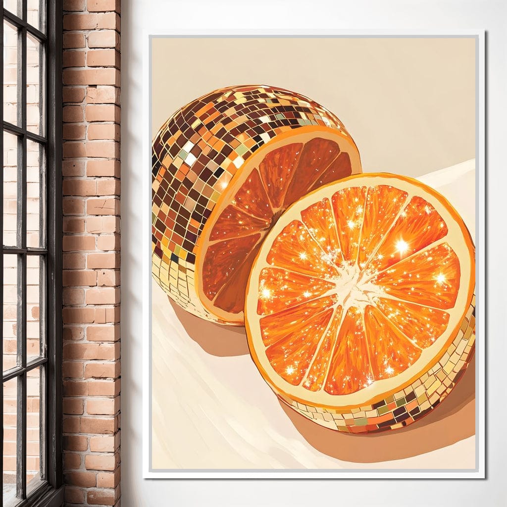 Sparkling Citrus Disco Slice Canvas Wall Art