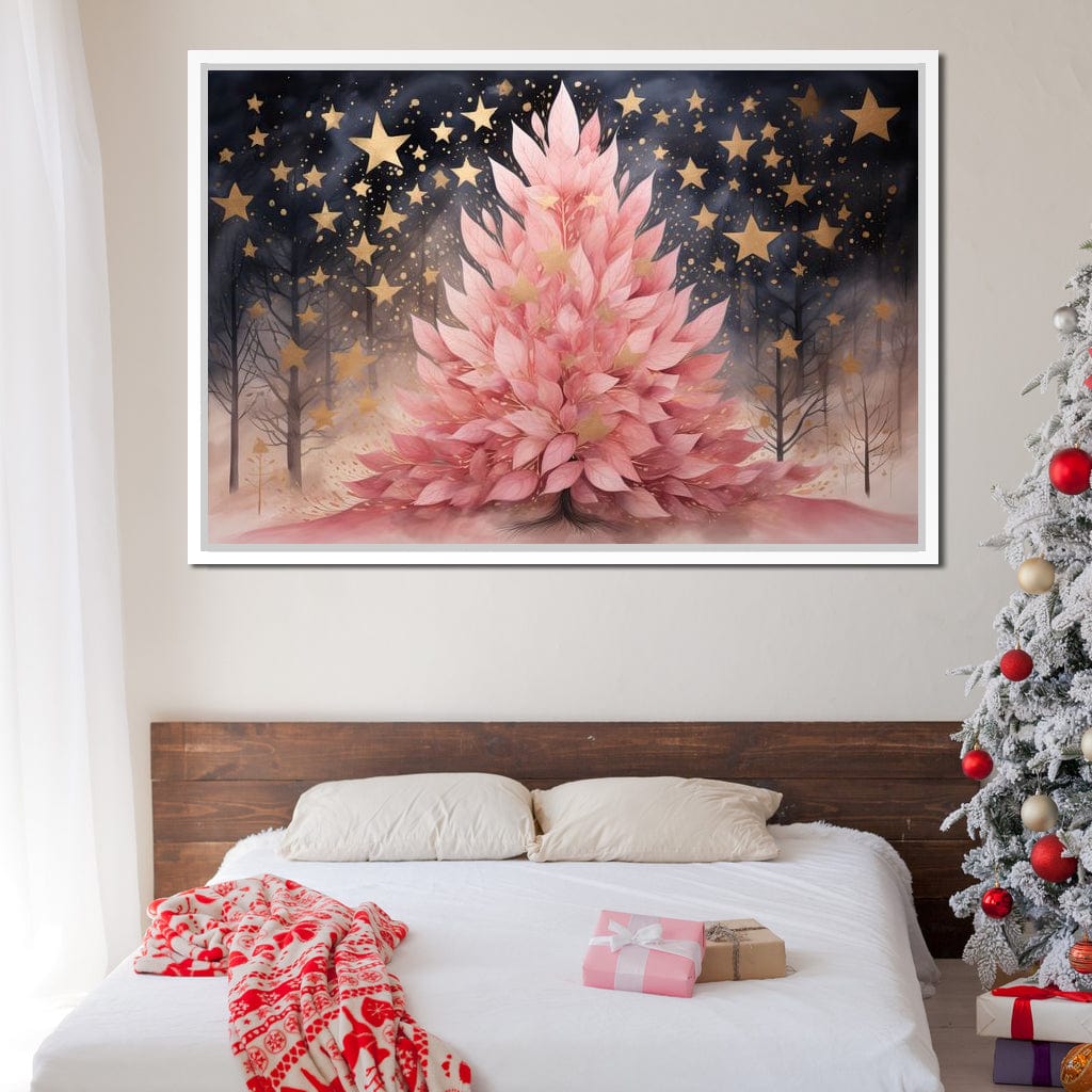 Pink Pine Tree Canvas Wall Art