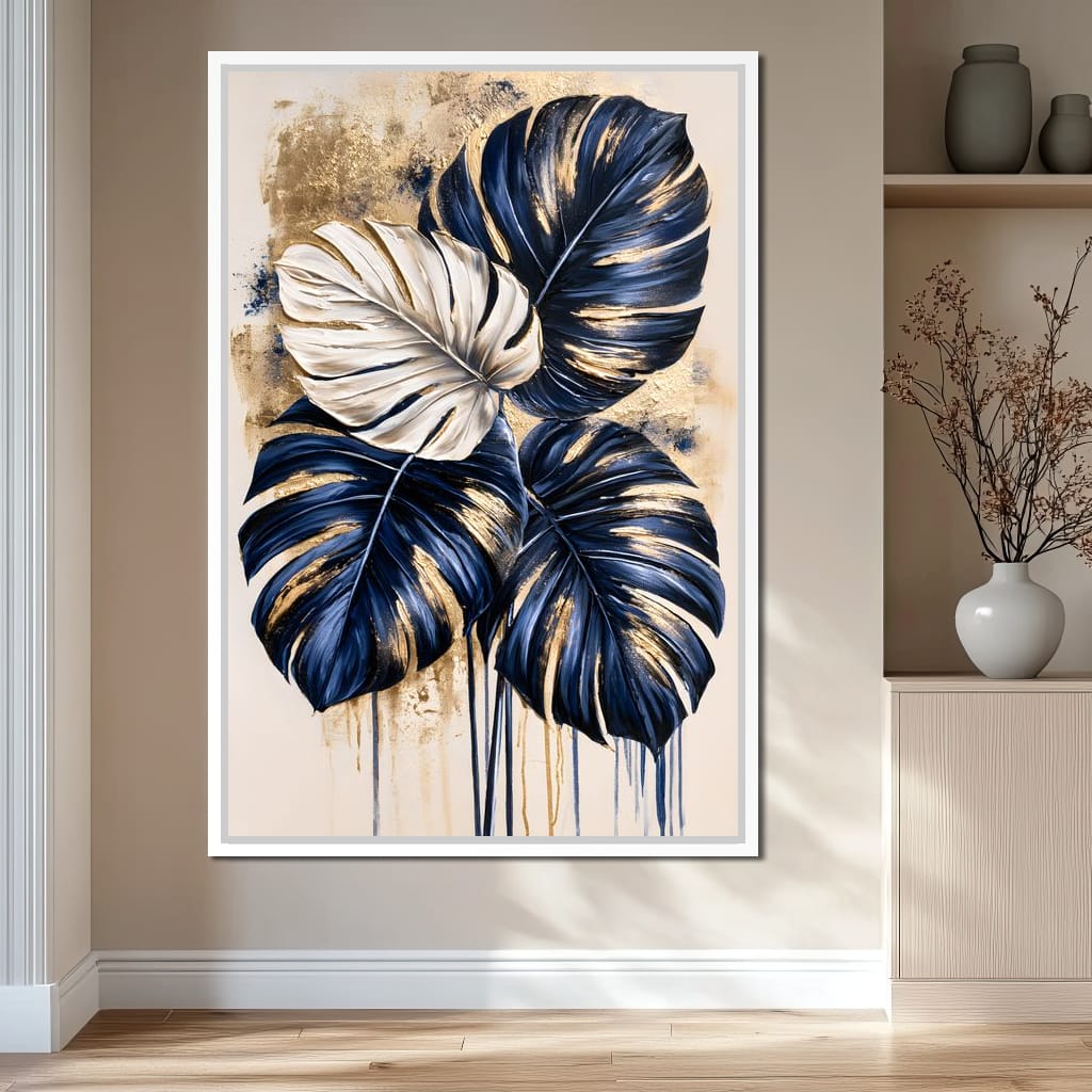 Gilded Foliage Under Midnight Skies Canvas Wall Art