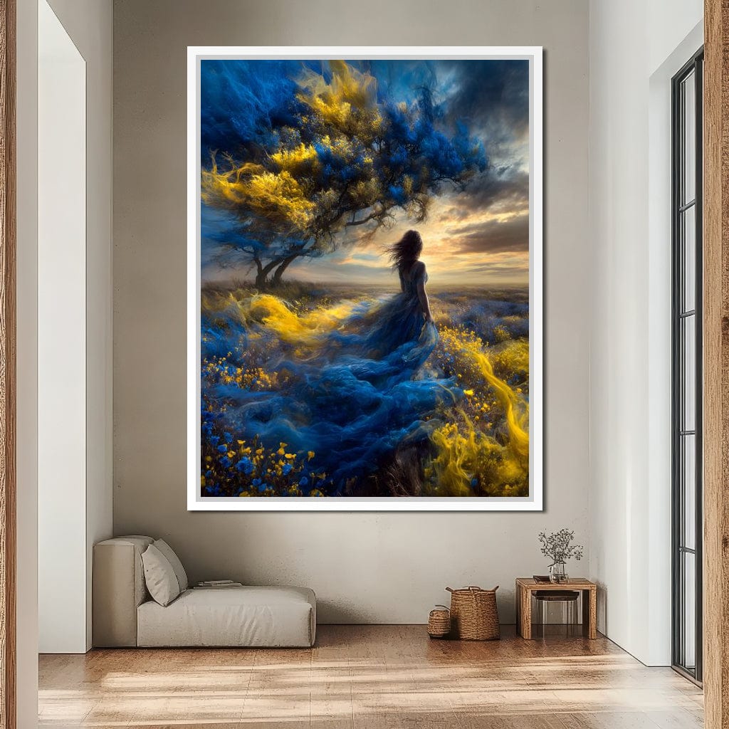Golden Sapphire Dream Fields Canvas Wall Art