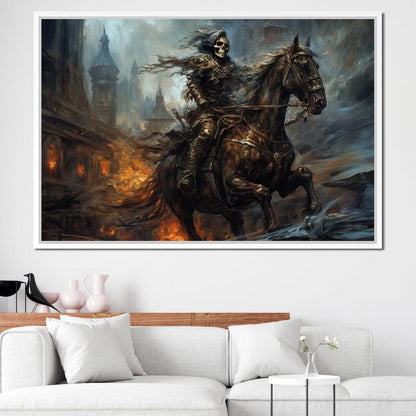 Skeleton Knight Canvas Wall Art