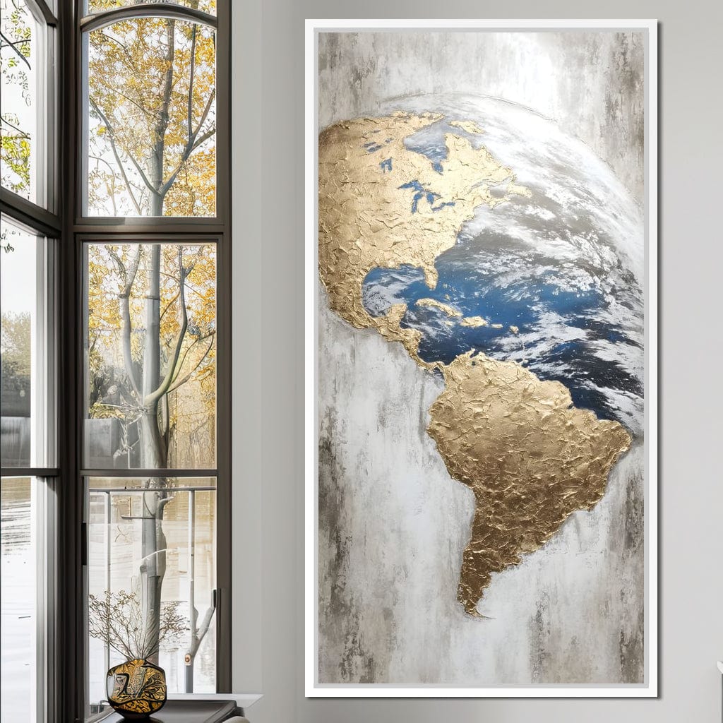 Golden Earth Reflection Canvas Wall Art