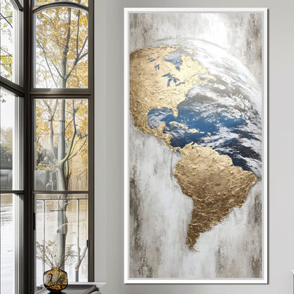 Golden Earth Reflection Canvas Wall Art