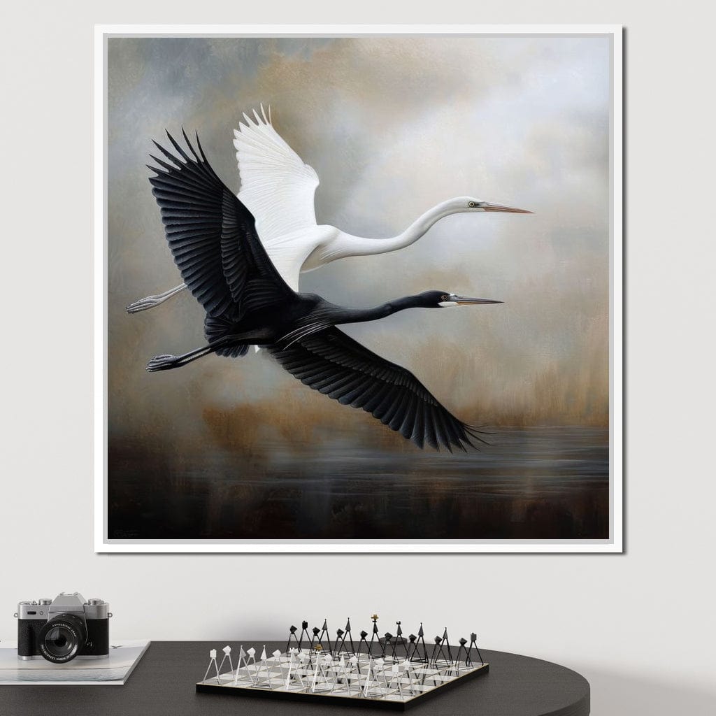 Heron Harmony Canvas Wall Art