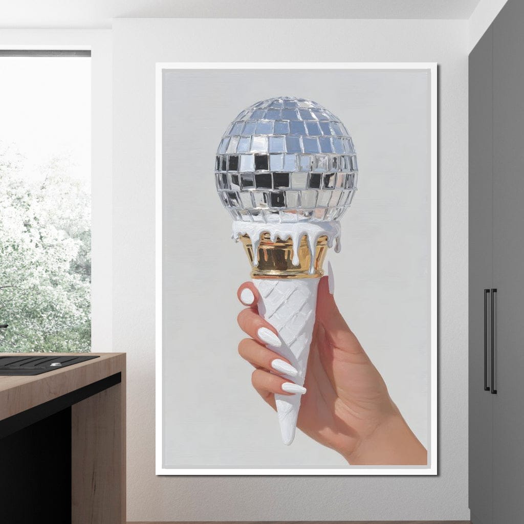 Melting Disco Cone Pop Canvas Wall Art