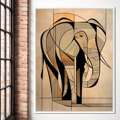 Majestic Geometric Elephant Canvas Wall Art