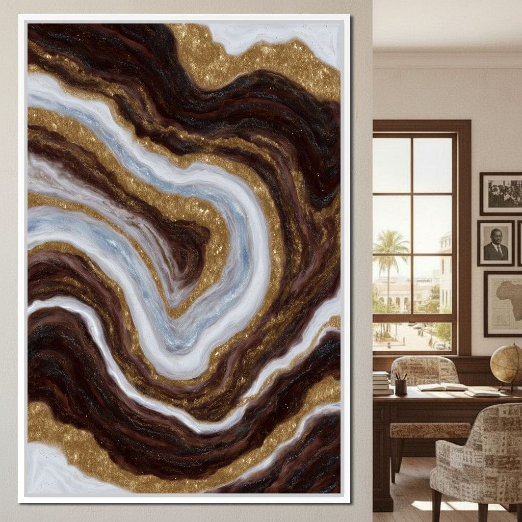 Gilded Marble River Flow Canvas Wall Art