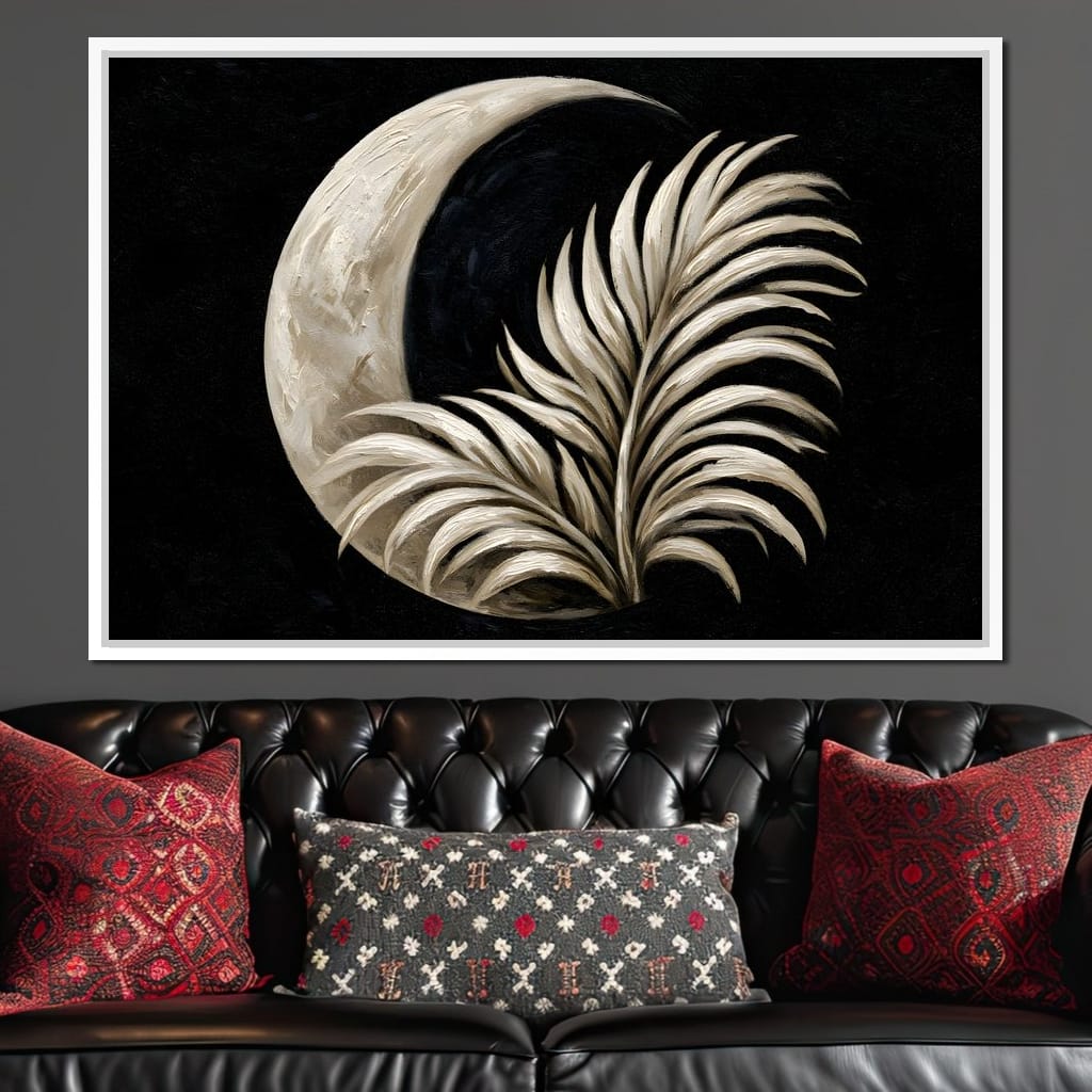Crescent Shadow Over The Fallen Frond Canvas Wall Art