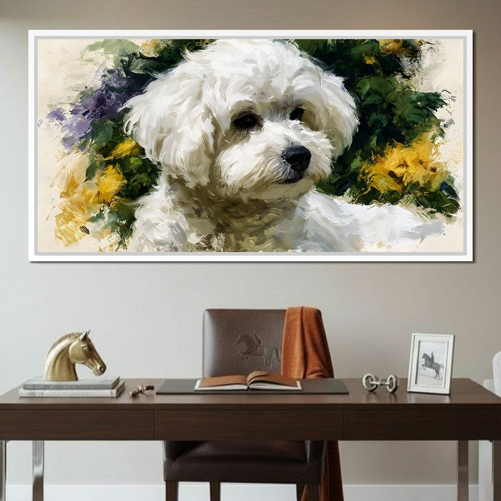 Gentle White Dog Companion Canvas Wall Art