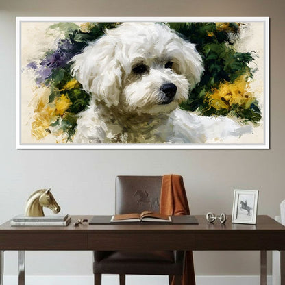 Gentle White Dog Companion Canvas Wall Art