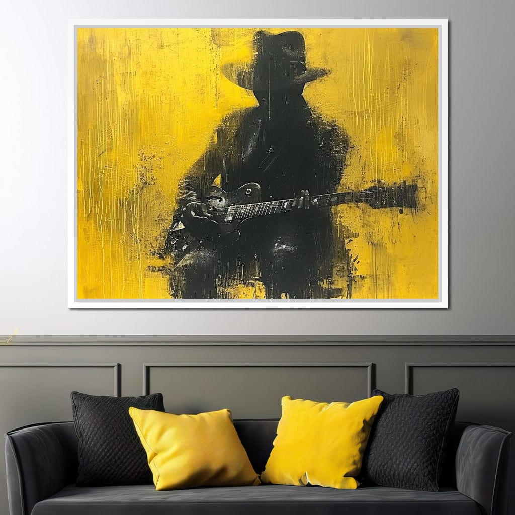 Golden Melody Silhouette Canvas Wall Art