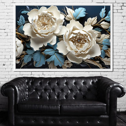 Lovely White Roses Canvas Wall Art