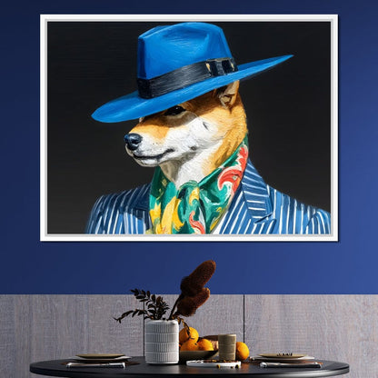 Canine Dapper Delight Canvas Wall Art