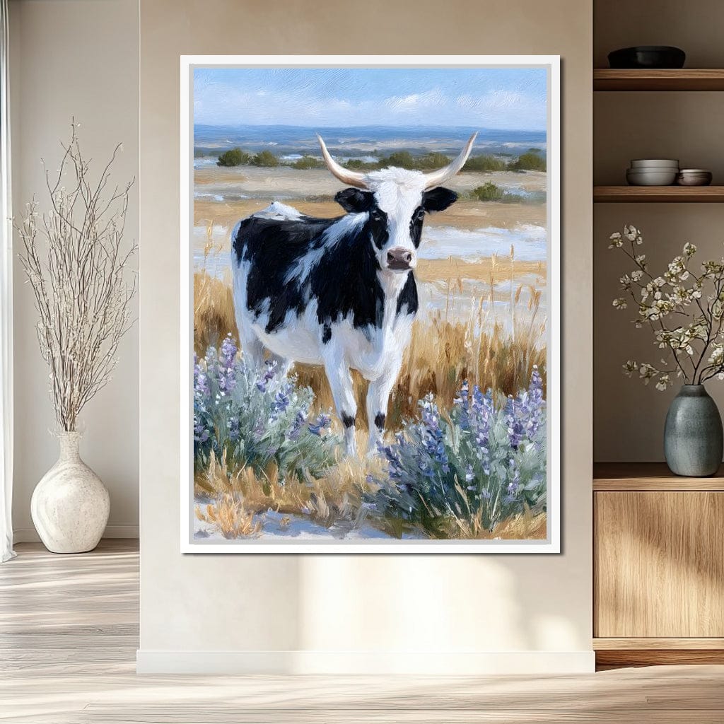 Longhorn Meadow Wildflowers Canvas Wall Art