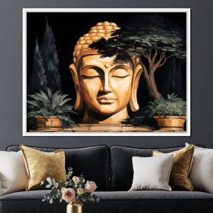 Tranquil Buddha Garden Essence Canvas Wall Art