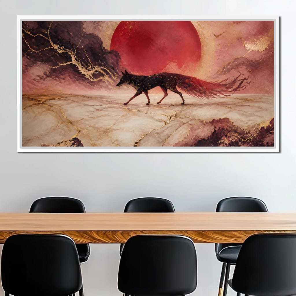 Gold Vein Fox Spirit Canvas Wall Art