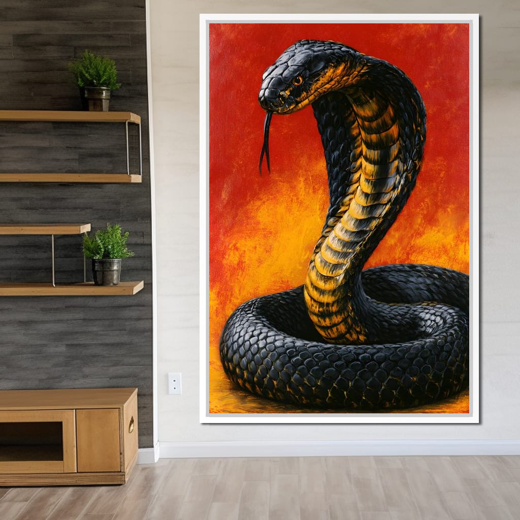 Airbrush Cobra Retro Style Canvas Wall Art