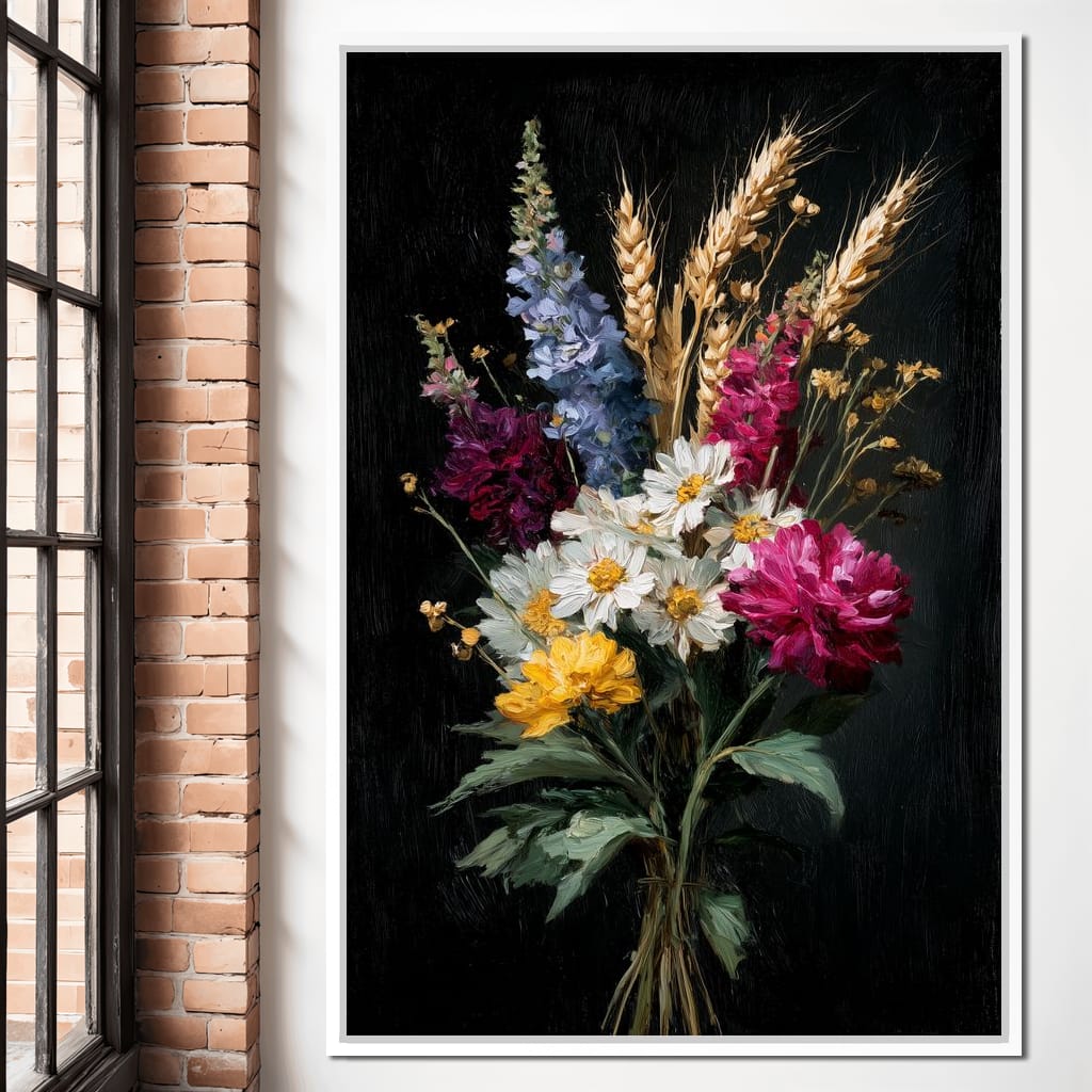 Wildflower Spring Bouquet Canvas Wall Art