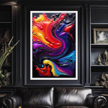Twilight Abyss Energetic Pour Canvas Wall Art