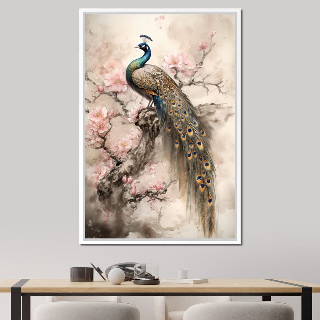 Longtailed Peacock Canvas Wall Art