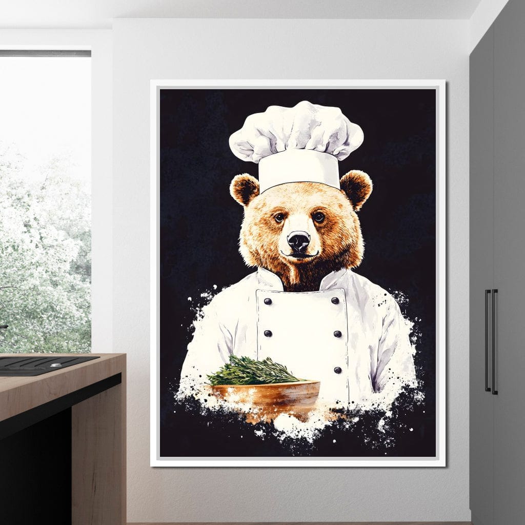 Chef Bear Culinary Delight Canvas Wall Art