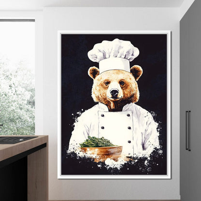 Chef Bear Culinary Delight Canvas Wall Art