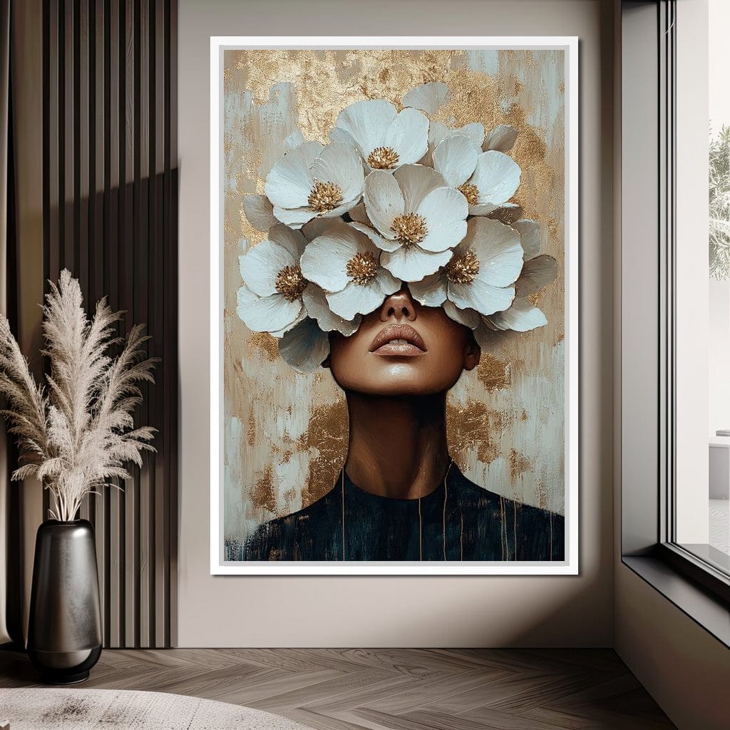 Golden Blossoms Enchantment Canvas Wall Art