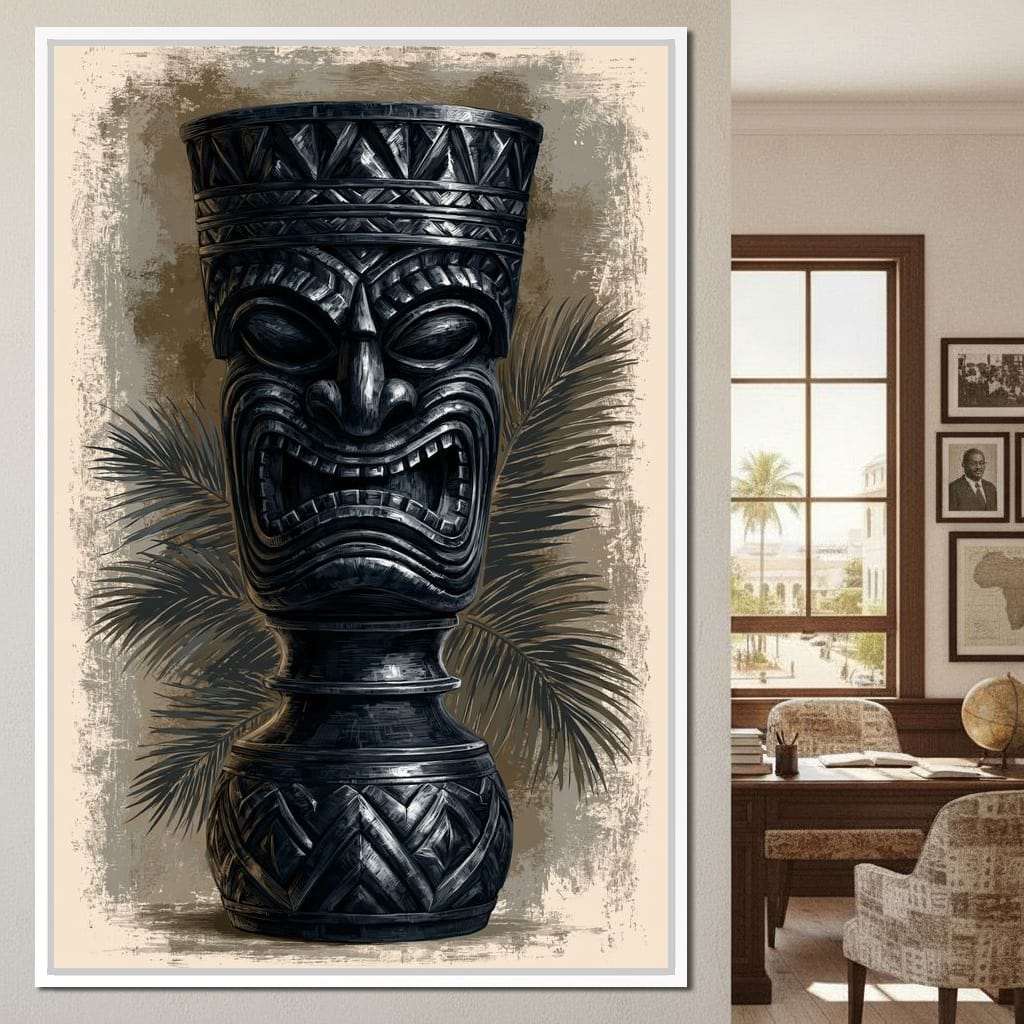 Ancient Totem Of The Island Spirit Canvas Wall Art