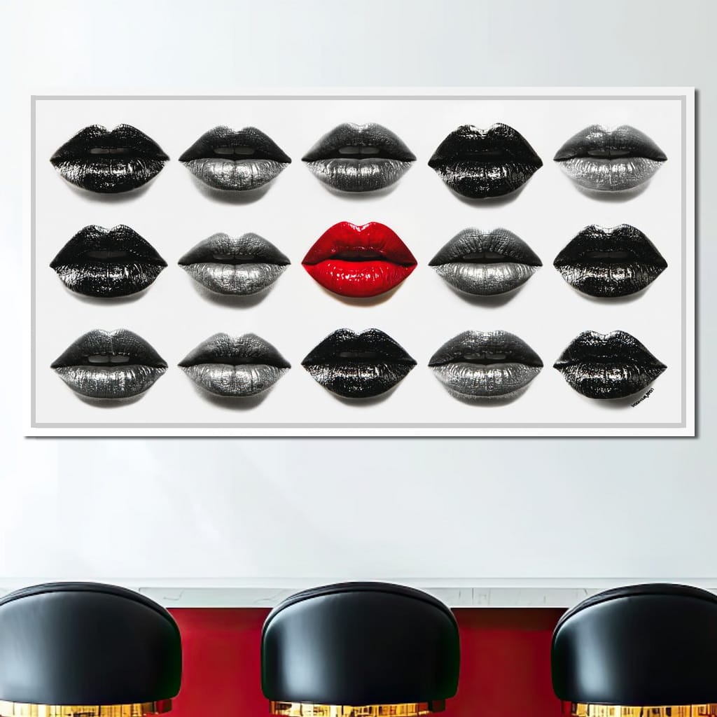 Sensual Lips Bold Defiance Canvas Wall Art