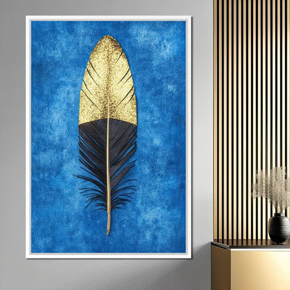 Golden Plume Harmony Canvas Wall Art