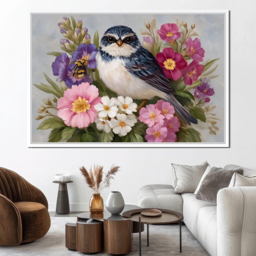 Bluebird Garden Blossom Song Canvas Wall Art
