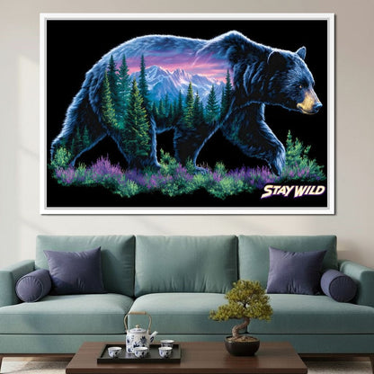 Mountain Spirit Bear Journey Canvas Wall Art
