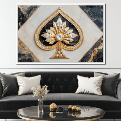 Golden Ace Diamond Blossom Canvas Wall Art