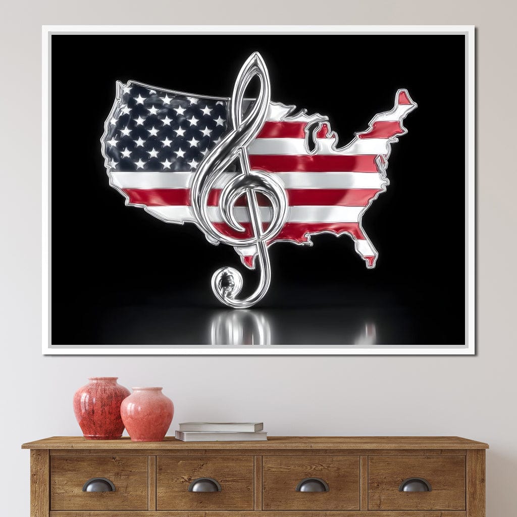 Patriotic Melody Stars Stripes Canvas Wall Art