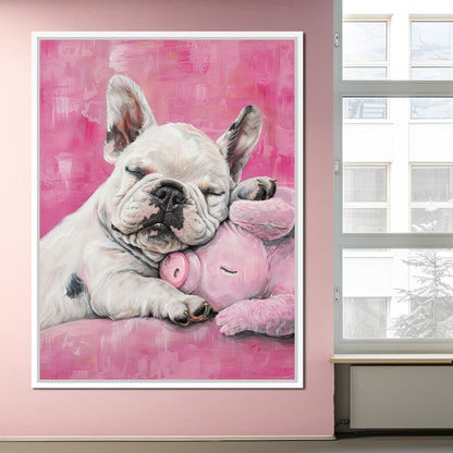 Slumbering Frenchie Dreams Canvas Wall Art