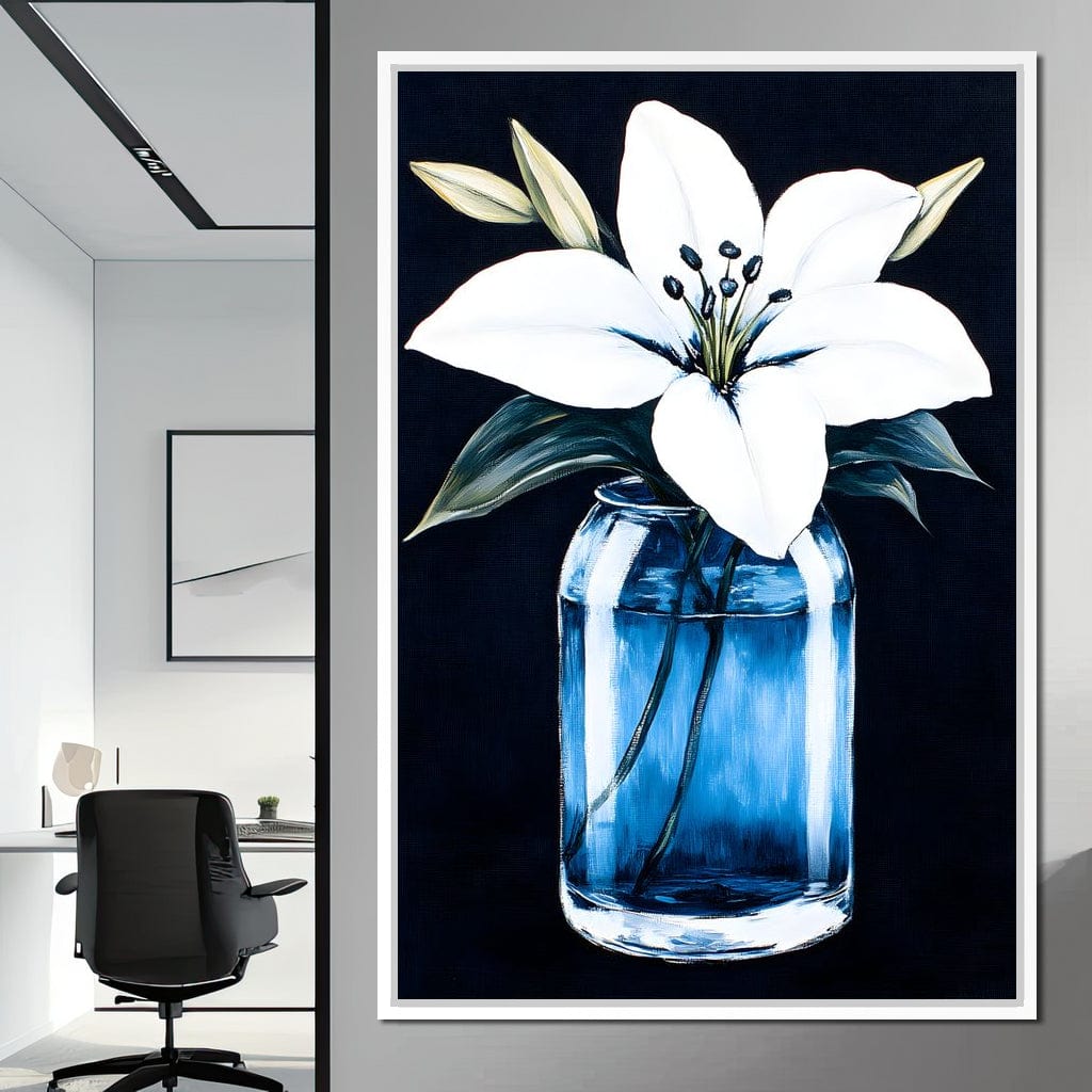 Petals In Glass Reflection Canvas Wall Art