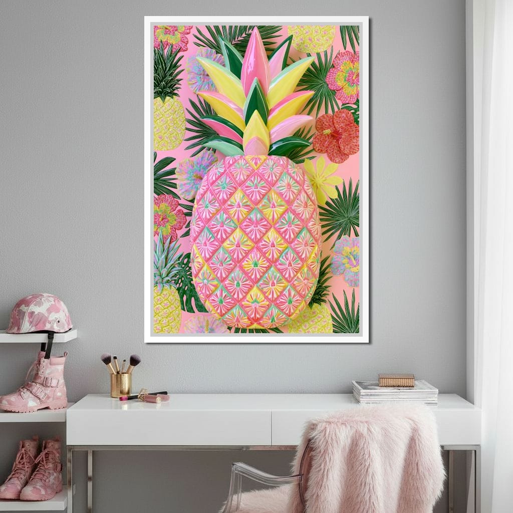Tropical Solstice Island Pineapple Canvas Wall Art