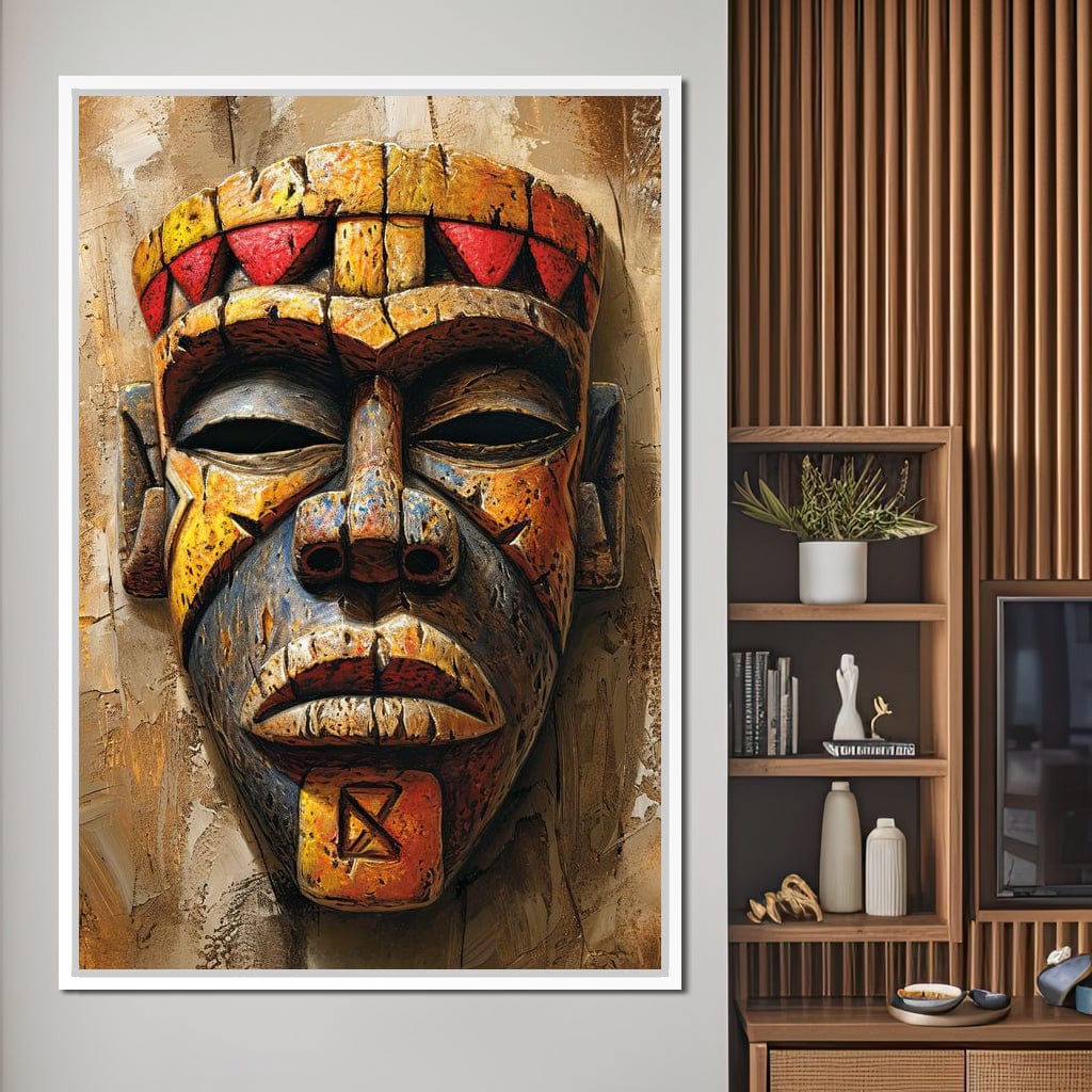 Ancient Tribal Mask Vibrance 2:3 Canvas Wall Art