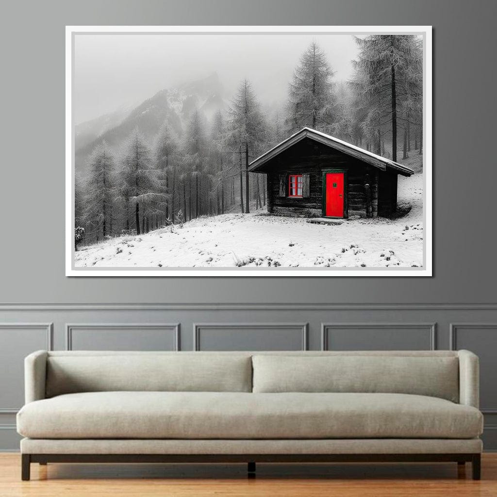 Cabin Solitude Winter Tale Canvas Wall Art