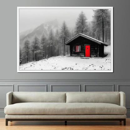 Cabin Solitude Winter Tale Canvas Wall Art