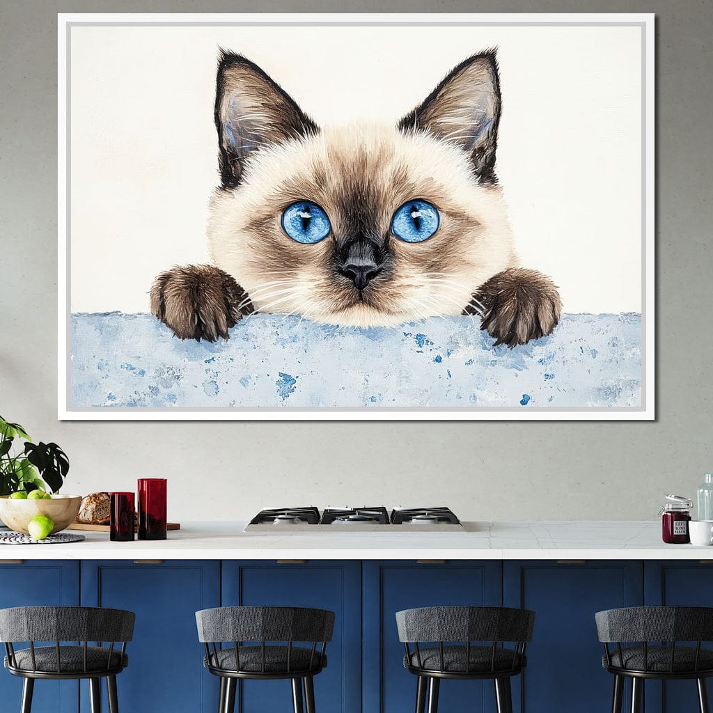 Curious Glance of Feline Eyes Canvas Wall Art
