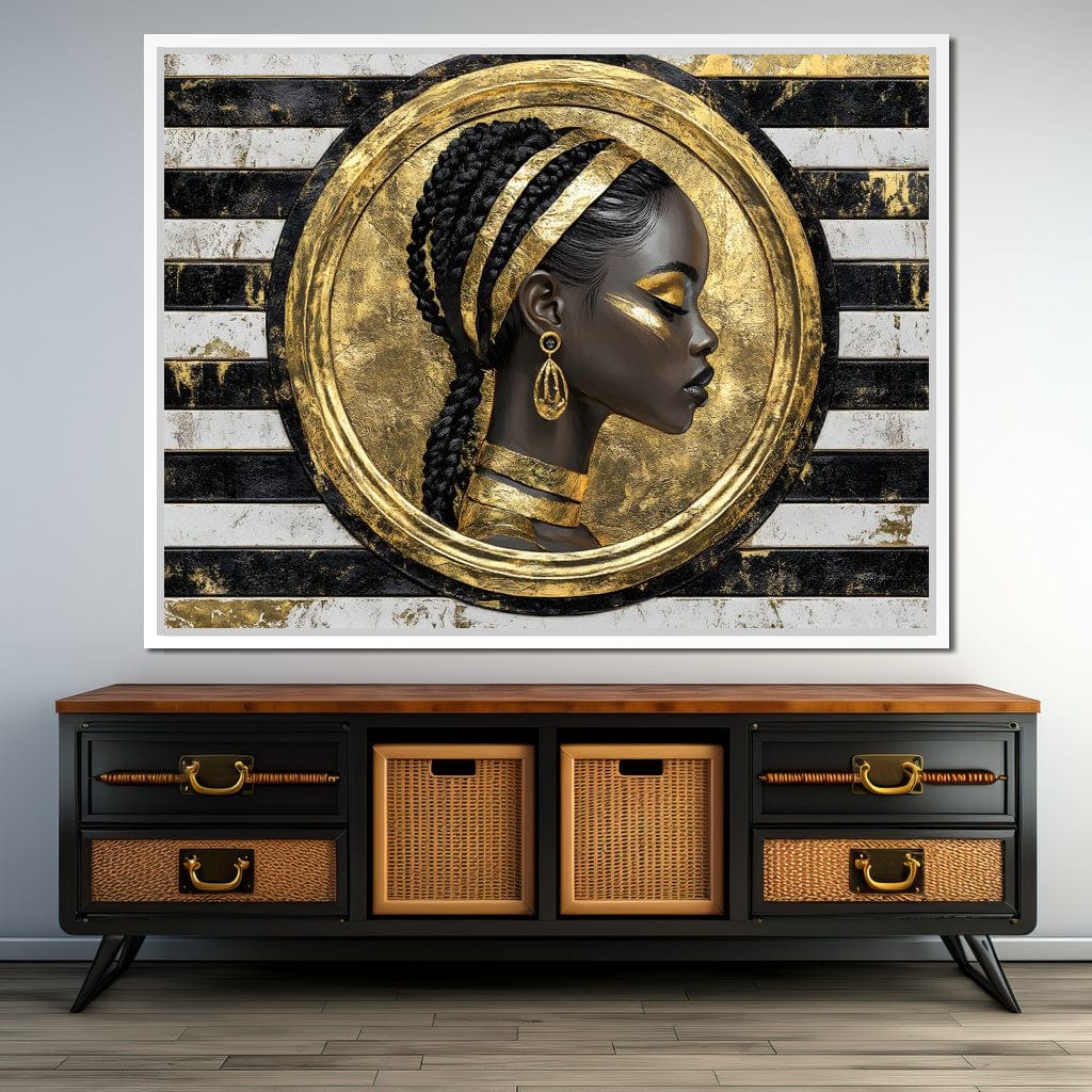 Golden Regal Afro Majesty Canvas Wall Art