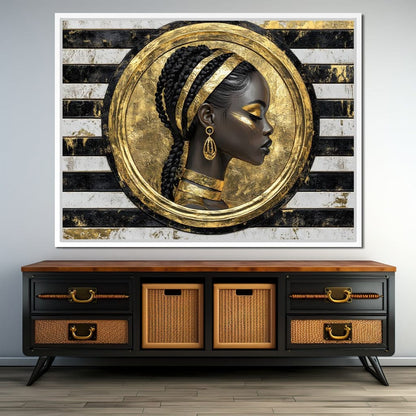 Golden Regal Afro Majesty Canvas Wall Art