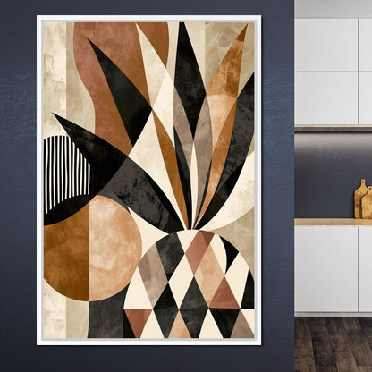 Geometric Geometry Of The Tropical Pineapple Canvas Wall Art